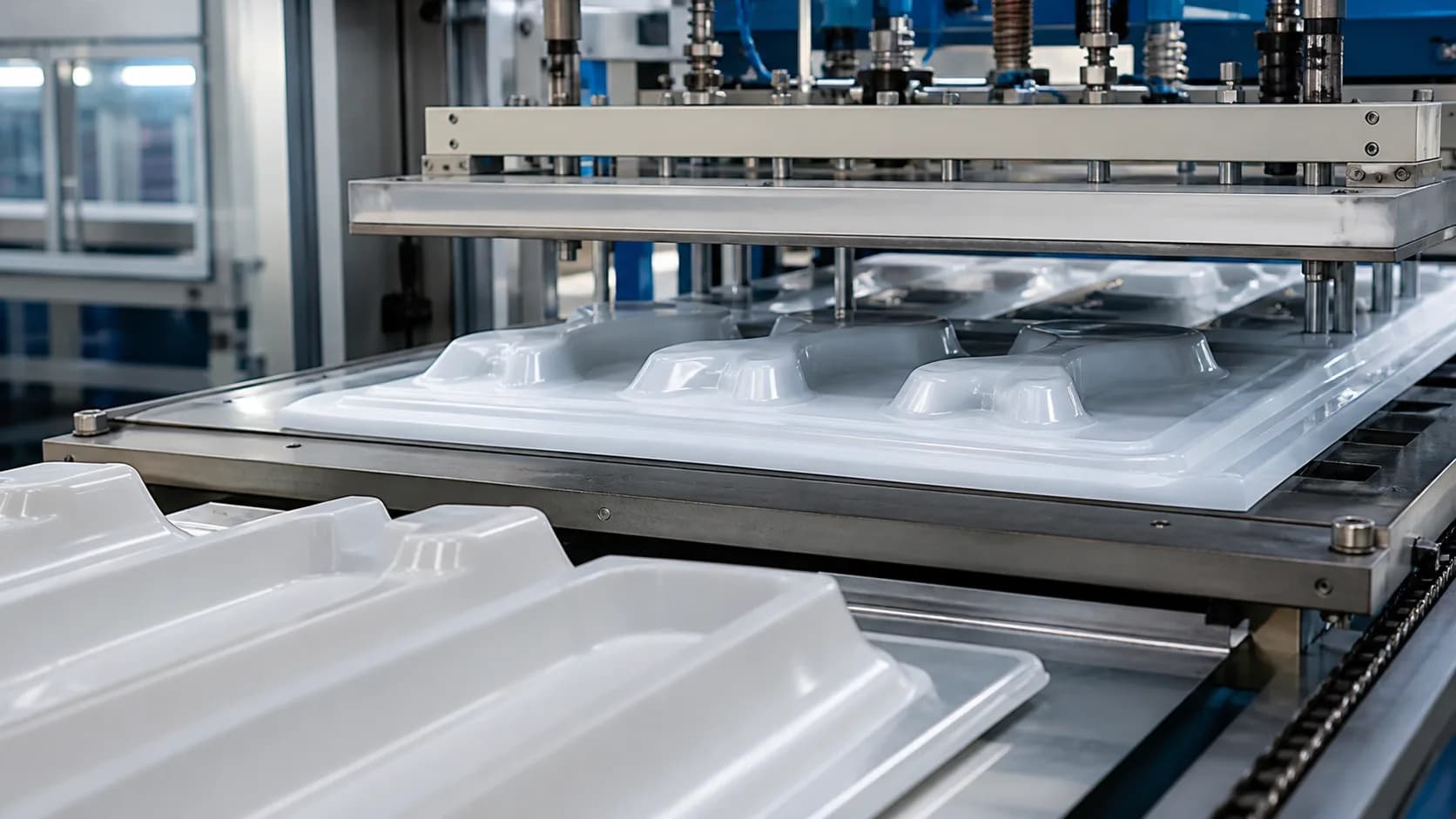 TF105 dry screw vacuum pump at a plastic thermoforming customer site