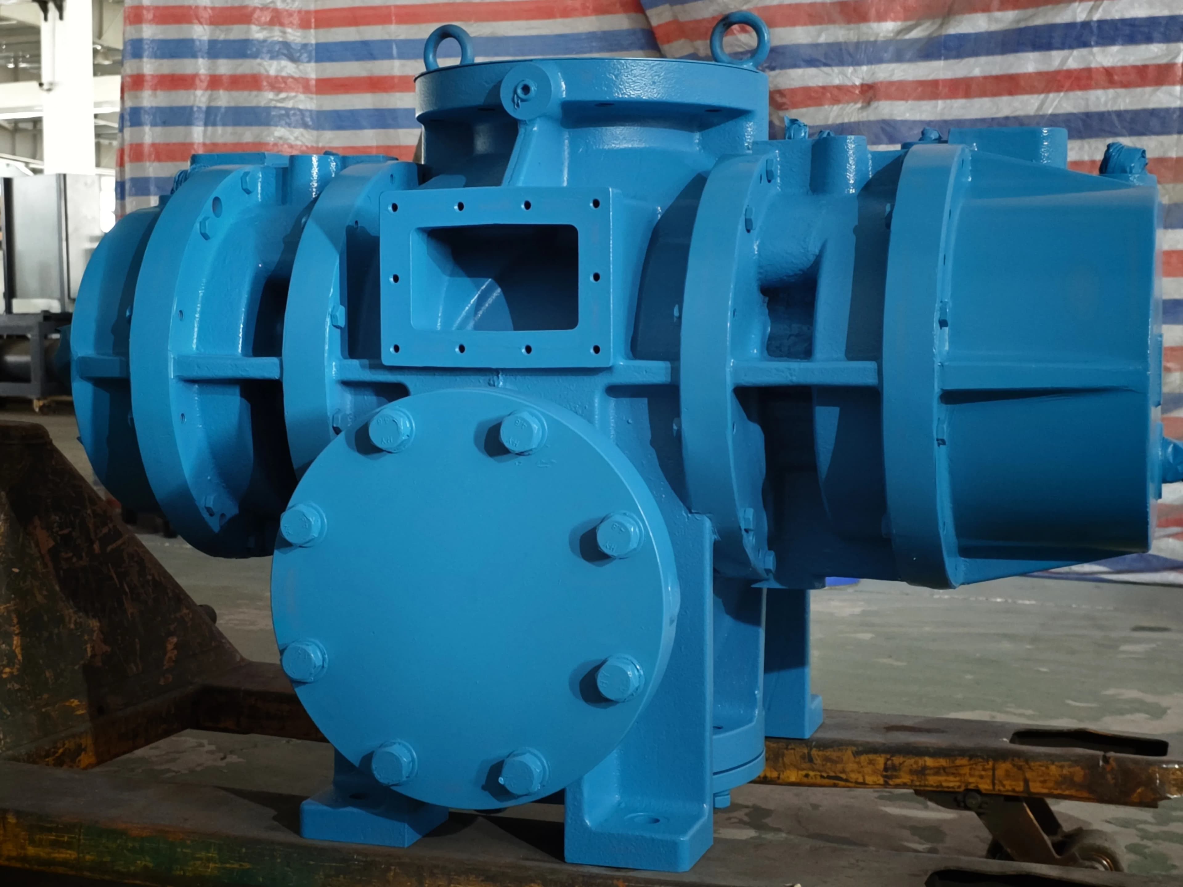 TF Series dry screw vacuum pump head prepared for shipment