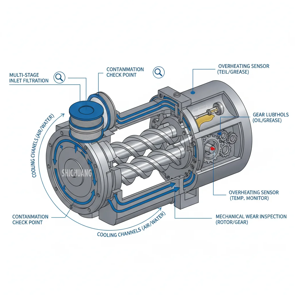 How Do Oil-Free Screw Pumps Stay Reliable? – Oil-Free Screw Vacuum Pump Diagram How Do Oil-Free Screw Pumps Stay Reliable?