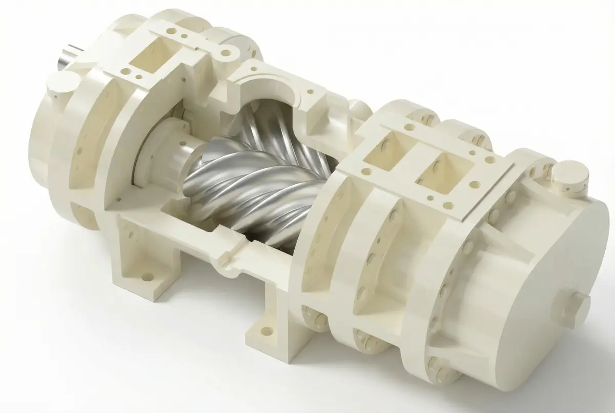 SDRV 5x7 Twisted Rotor Airend Cross-Section