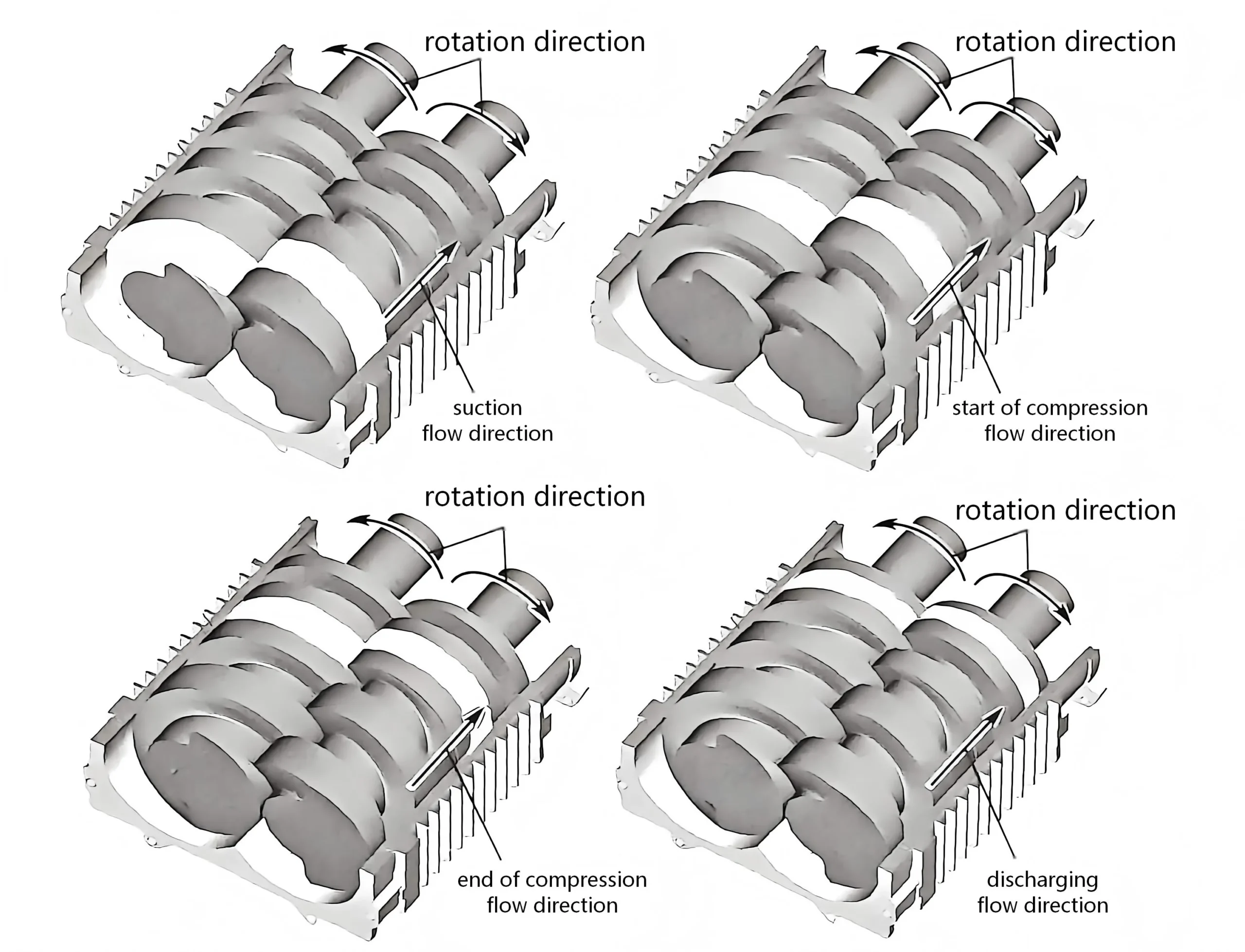 How Do Dry Screw Vacuum Pumps Operate? – Dry Screw Vacuum Pump Diagram How Do Dry Screw Vacuum Pumps Operate?